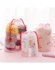 Podróżna kosmetyczka na produkty do makijażu koty przezroczysta kosmetyczka damska Zipper Flamingo wanna Organizer pokrowiec kos