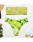 Bikinx Bandeau stroje kąpielowe kobiety push up strój kąpielowy kobiet kaktus drukuj mikrobikini 2019 sexy strój kąpielowy bikin