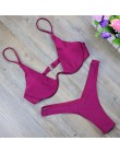 Dwuczęściowy strój kąpielowy dla kobiet bikini na wakacje gładki klasyczny wygodny modny seksowny