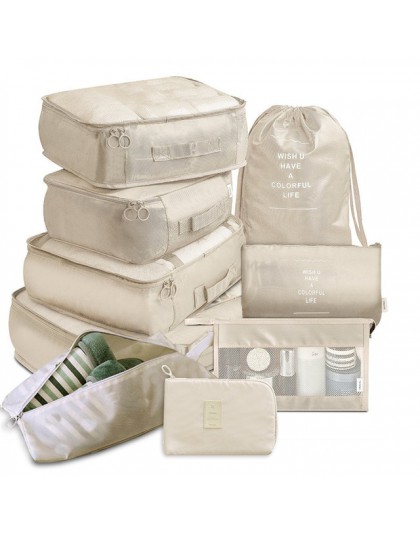 9-sztuka walizka zorganizować do przechowywania torba przenośna kosmetyczka torba ubrania bielizna buty zestaw do pakowania wyso