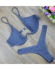 Dwuczęściowy strój kąpielowy dla kobiet bikini na wakacje gładki klasyczny wygodny modny seksowny