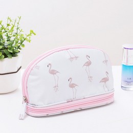 Kobieta Flamingo kosmetyczka 2019 przenośny wodoodporna podwójna warstwa podróży do makijażu torby z zapięciem organizator kosme