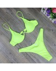 Dwuczęściowy strój kąpielowy dla kobiet bikini na wakacje gładki klasyczny wygodny modny seksowny