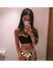 Bikini wysokie w talii 2019 mujer Push Up bandażowy strój kąpielowy Bikini kobiety kwiatowy dwa kawałki strój kąpielowy Strappy 