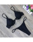 Dwuczęściowy strój kąpielowy dla kobiet bikini na wakacje gładki klasyczny wygodny modny seksowny
