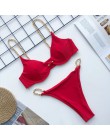 Dwuczęściowy strój kąpielowy dla kobiet bikini na wakacje gładki klasyczny wygodny modny seksowny