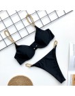 Dwuczęściowy strój kąpielowy dla kobiet bikini na wakacje gładki klasyczny wygodny modny seksowny