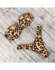 Nadruk zwierzęta Leopard Bikini push up strój kąpielowy damskie seksowne bikini 2020 brazylijskie stringi strój kąpielowy Bandea