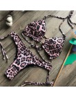 Brazylijskie bikini stringi 2020 nadruk liści strój kąpielowy Tassel stroje kąpielowe kobiety Sexy kostium kąpielowy damski Push