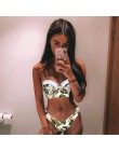 Bikini wysokie w talii 2019 mujer Push Up bandażowy strój kąpielowy Bikini kobiety kwiatowy dwa kawałki strój kąpielowy Strappy 