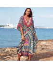 2020 kobiet strój kąpielowy Cover Up rękaw kaftan i tunika na plażę sukienka De Plage solidny biały bawełna Pareo plaża wysoki k