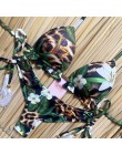 Brazylijskie bikini stringi 2020 nadruk liści strój kąpielowy Tassel stroje kąpielowe kobiety Sexy kostium kąpielowy damski Push