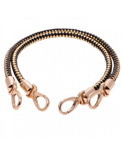 2 sztuk PU skóra pleciona lina uchwyty do torebki pasek do torby na ramię torebka handmade DIY akcesoria stop metalowy haczyk kl
