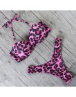 Nadruk zwierzęta Leopard Bikini push up strój kąpielowy damskie seksowne bikini 2020 brazylijskie stringi strój kąpielowy Bandea