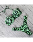 Nadruk zwierzęta Leopard Bikini push up strój kąpielowy damskie seksowne bikini 2020 brazylijskie stringi strój kąpielowy Bandea