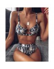 Sexy Snake bikini we wzory 2019 damski strój kąpielowy kobiety stroje kąpielowe stringi zestaw bikini push up wysokiej talii str