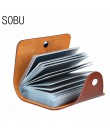 Nowa funkcja PU Leather 24 etui na karty wizytownik na karty biznesowe mężczyźni kobiety torba na karty kredytowe paszport portf
