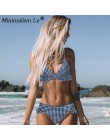 Nadruk w szkocką kratę Bikini Set jednokolorowy strój kąpielowy Sexy wzburzyć stroje kąpielowe damskie kostium kąpielowy kobiet 