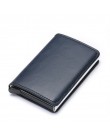 Bycobecy etui na karty kredytowe portfel mężczyźni kobiety Metal RFID Vintage torba aluminiowa crazy horse skóra pu posiadacz ka