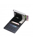 Bycobecy etui na karty kredytowe portfel mężczyźni kobiety Metal RFID Vintage torba aluminiowa crazy horse skóra pu posiadacz ka