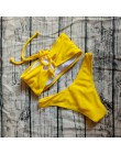 2019 stałe Bikini brazylijski strój kąpielowy kobiety Bikini Set Sexy strój kąpielowy z odsłoniętymi ramionami kobiet pływanie B