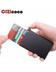 RFID Anti-theft inteligentny portfel cienkie etui na dowód osobisty Unisex automatycznie solidne metalowe etui na karty kredytow