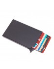 RFID Anti-theft inteligentny portfel cienkie etui na dowód osobisty Unisex automatycznie solidne metalowe etui na karty kredytow