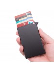 RFID Anti-theft inteligentny portfel cienkie etui na dowód osobisty Unisex automatycznie solidne metalowe etui na karty kredytow