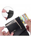 Etui do kart kredytowych dla mężczyzn blokowanie RFID portfel męski automatyczny Hasp męski portfel PU skórzana karta bankowa po