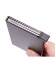 RFID Anti-theft inteligentny portfel cienkie etui na dowód osobisty Unisex automatycznie solidne metalowe etui na karty kredytow