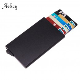 Aelicy Anti-theft ID etui na karty kredytowe Porte Carte cienkie aluminiowe portfele metalowe kieszonkowe etui Bank kobiety mężc