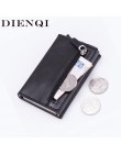 DIENQI Anti Rfid etui na dowód osobisty futerał męski skórzany metalowy portfel męska portmonetka kobiety Mini Carbon etui na ka