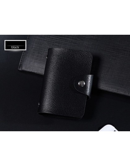 Nowa funkcja PU Leather 24 etui na karty wizytownik na karty biznesowe mężczyźni kobiety torba na karty kredytowe paszport portf