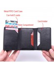DIENQI Anti Rfid etui na dowód osobisty futerał męski skórzany metalowy portfel męska portmonetka kobiety Mini Carbon etui na ka
