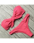 Solidny bandeau Bikini Set 2020 Sexy strój kąpielowy kobiety Bikini brazylijski stringi stroje kąpielowe kobiet stanik strój kąp