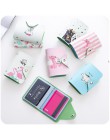 Kobiety skórzany futerał na karty etui na karty kredytowe Student Cute Cartoon identyfikatory portfel paszport wizytownik na kar