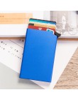 RFID Anti-theft inteligentny portfel cienkie etui na dowód osobisty Unisex automatycznie solidne metalowe etui na karty kredytow