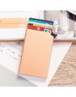 RFID Anti-theft inteligentny portfel cienkie etui na dowód osobisty Unisex automatycznie solidne metalowe etui na karty kredytow