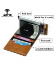 BISI GORO zabezpieczenie przed kradzieżą mężczyźni Vintage etui na karty kredytowe blokowanie portfel rfid PU skóra Unisex infor