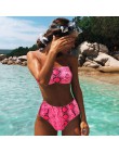 Sexy zwierząt drukowane strój kąpielowy kobiet Push Up Bikini strój kąpielowy z wysokim stanem bandaż Mayo stroje kąpielowe Band