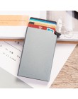 RFID Anti-theft inteligentny portfel cienkie etui na dowód osobisty Unisex automatycznie solidne metalowe etui na karty kredytow