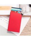 RFID Anti-theft inteligentny portfel cienkie etui na dowód osobisty Unisex automatycznie solidne metalowe etui na karty kredytow