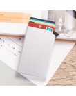 RFID Anti-theft inteligentny portfel cienkie etui na dowód osobisty Unisex automatycznie solidne metalowe etui na karty kredytow