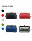 BELLO TUTTI kobiety moneta torebka GenuineLeather portfel z saszetką na karty metalowa rama portmonetka na drobne ForGirls orygi
