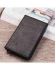 DIENQI Anti Rfid etui na dowód osobisty futerał męski skórzany metalowy portfel męska portmonetka kobiety Mini Carbon etui na ka