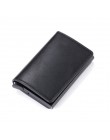 Bycobecy etui na karty kredytowe portfel mężczyźni kobiety Metal RFID Vintage torba aluminiowa crazy horse skóra pu posiadacz ka