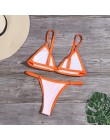 Seksowne Bikini w jednolitym kolorze zestaw stroje kąpielowe kobiety mikro Bikini pierścień Patchwork strój kąpielowy brazylijsk