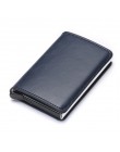 Bycobecy etui na karty kredytowe portfel mężczyźni kobiety Metal RFID Vintage torba aluminiowa crazy horse skóra pu posiadacz ka