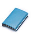 Bycobecy etui na karty kredytowe portfel mężczyźni kobiety Metal RFID Vintage torba aluminiowa crazy horse skóra pu posiadacz ka
