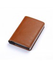 Bycobecy etui na karty kredytowe portfel mężczyźni kobiety Metal RFID Vintage torba aluminiowa crazy horse skóra pu posiadacz ka